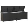 Garden Storage Box Poly Rattan 200x50x60 cm - Black