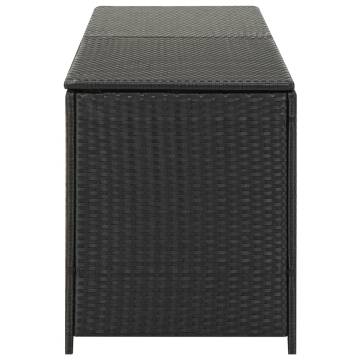 Garden Storage Box Poly Rattan 200x50x60 cm - Black