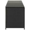 Garden Storage Box Poly Rattan 200x50x60 cm - Black