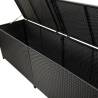 Garden Storage Box Poly Rattan 200x50x60 cm - Black