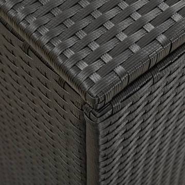 Garden Storage Box Poly Rattan 200x50x60 cm - Black