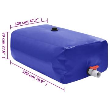 Foldable 1500L Water Tank with Tap - Durable PVC Storage