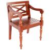 Batavia Chairs 2 pcs - Dark Brown Solid Mahogany Wood