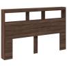 Headboard Cabinet with LED in Brown Oak – Stylish & Functional