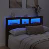 Headboard Cabinet with LED in Brown Oak – Stylish & Functional