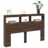 Headboard Cabinet with LED in Brown Oak – Stylish & Functional