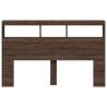 Headboard Cabinet with LED in Brown Oak – Stylish & Functional