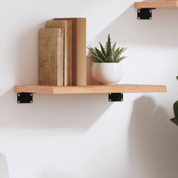 Light Brown Wall Shelf - Solid Oak Wood 40x30x2 cm | Hipomarket