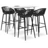 5 Piece Bar Set in White and Black - Modern Design