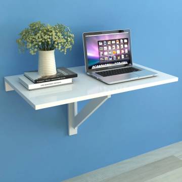 Folding Wall Table White 100x60 cm - Space Saving Design