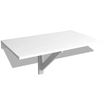 Folding Wall Table White 100x60 cm - Space Saving Design