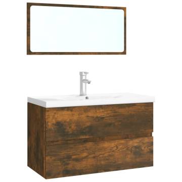 Stylish Smoked Oak Bathroom Furniture Set | Hipomarket