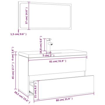 Stylish Smoked Oak Bathroom Furniture Set | Hipomarket