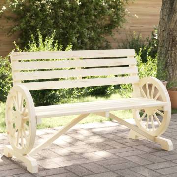 Stylish 2-Seater Solid Wood Fir Garden Bench | HipoMarket