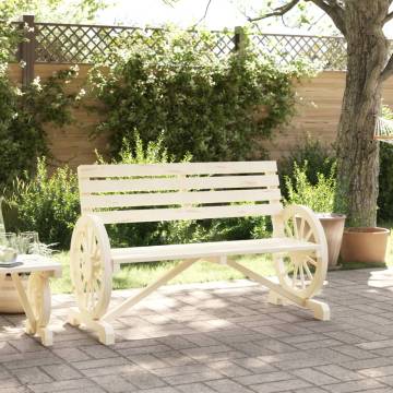 Stylish 2-Seater Solid Wood Fir Garden Bench | HipoMarket