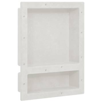 Shower Niche with 2 Compartments Matt White - 41x51x10 cm