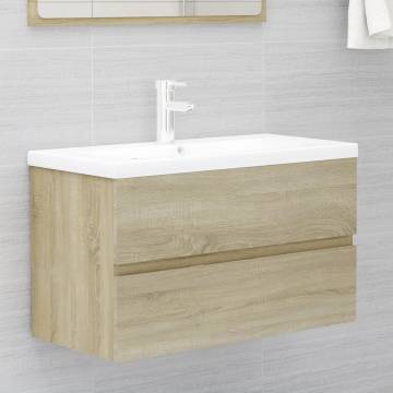 Sink Cabinet with Built-in Basin - Sonoma Oak | HipoMarket UK