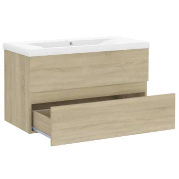 Sink Cabinet with Built-in Basin - Sonoma Oak | HipoMarket UK