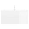 High Gloss White Sink Cabinet with Built-in Basin | HipoMarket