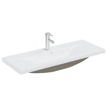 High Gloss White Sink Cabinet with Built-in Basin | HipoMarket