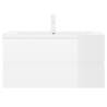 High Gloss White Sink Cabinet with Built-in Basin | HipoMarket