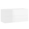 High Gloss White Sink Cabinet with Built-in Basin | HipoMarket