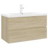 Sink Cabinet with Built-in Basin - Sonoma Oak | Hipomarket