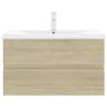 Sink Cabinet with Built-in Basin - Sonoma Oak | Hipomarket