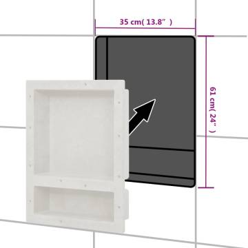 Shower Niche with 2 Compartments Matt White - 41x51x10 cm