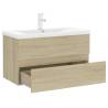 Sink Cabinet with Built-in Basin - Sonoma Oak | Hipomarket