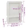 Shower Niche with 2 Compartments Matt White - 41x51x10 cm