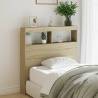 Headboard Cabinet with LED Sonoma Oak 100x17x102 cm Colour sonoma oak Size 100 x 17 x 102 cm Quantity in Package 1 