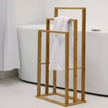 Bamboo Towel Rack with 3 Bars - Bathroom Solutions