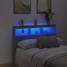 Headboard Cabinet with LED - Stylish Concrete Grey Design