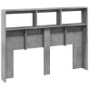 Headboard Cabinet with LED - Stylish Concrete Grey Design