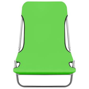 Folding Sun Loungers 2 pcs - Steel & Fabric Green