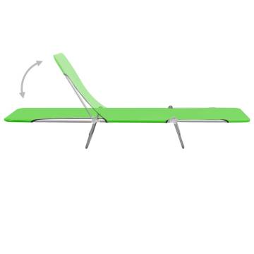 Folding Sun Loungers 2 pcs - Steel & Fabric Green