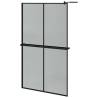 Walk-in Shower Wall with Shelf Black - 118x190 cm ESG Glass