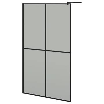 Walk-in Shower Wall with Shelf Black - 118x190 cm ESG Glass