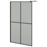 Walk-in Shower Wall with Shelf Black - 118x190 cm ESG Glass