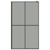 Walk-in Shower Wall with Shelf Black - 118x190 cm ESG Glass