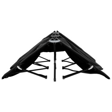 Two Person Folding Sun Lounger - Black Steel | Hipo Market