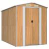 Light Brown Garden Shed - Galvanised Steel 192x274 cm