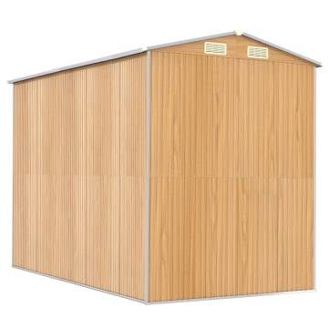 Light Brown Garden Shed - Galvanised Steel 192x274 cm