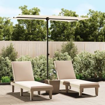 Outdoor Parasol with Aluminium Pole - Sand White 180x110 cm