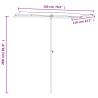 Outdoor Parasol with Aluminium Pole - Sand White 180x110 cm