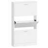 Modern High Gloss White Shoe Cabinet - 59x17x108 cm