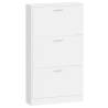 Modern High Gloss White Shoe Cabinet - 59x17x108 cm