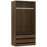 Stylish Brown Oak Wardrobe - Engineered Wood | HipoMarket