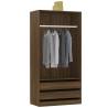 Stylish Brown Oak Wardrobe - Engineered Wood | HipoMarket